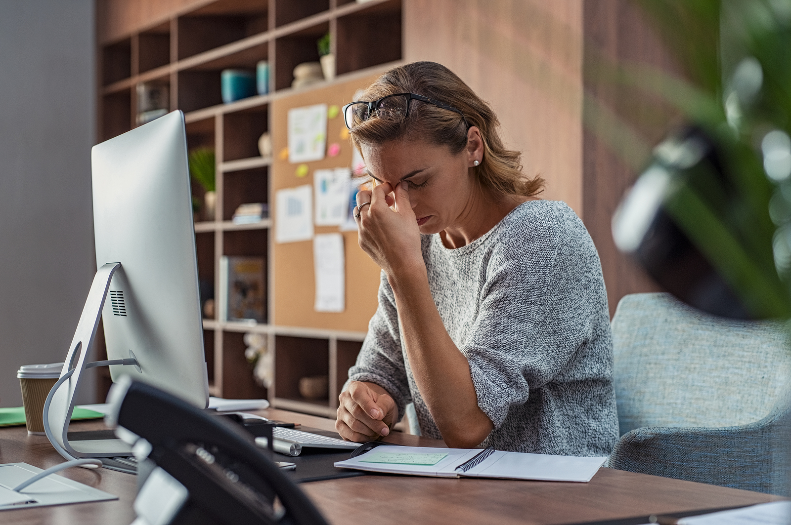 businesswoman with headache